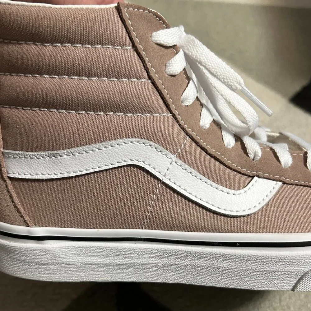 Vans Sk8-Hi Light Brown Zip Sneakers Men's 8/Women's 9.5 - Picture 3 of 12
